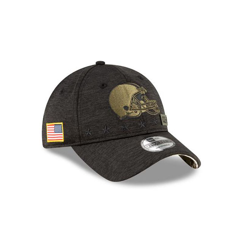 NFL Cleveland Browns Salute To Service 9Twenty Adjustable (ZWY9167) - Black New Era Caps